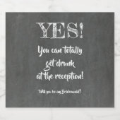 Yesを取得飲すおもしろいる – Bridesmaid Proposal ビールラベル (シングルラベル)