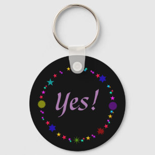 Yesを断言して下さい! 黒いKeychainのカラフルなレトロの星 キーホルダー
