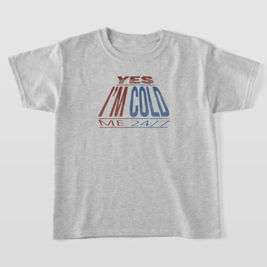 YESアイムコールド – 冬おもしろい引用文 Tシャツ (レイダウン)