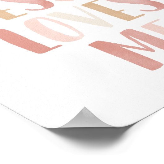 Yesイエズスラブミーピンクガール子供部屋デコール ポスター (角)