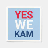 Yesウィカムおもしろい赤白青タイポグラフィ スタンダードカクテルナプキン (正面)