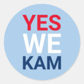 Yesウィカムおもしろい赤白青タイポグラフィ ラウンドシール (正面)