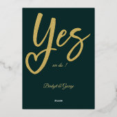 Yesウィズブラック金ゴールド結婚ズ 箔招待状 (裏面)