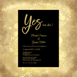 yesウィーエレガントブラック金ゴールド結婚ズ 招待状