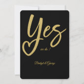 yesウィーエレガントブラック金ゴールド結婚ズ 招待状 (裏面)