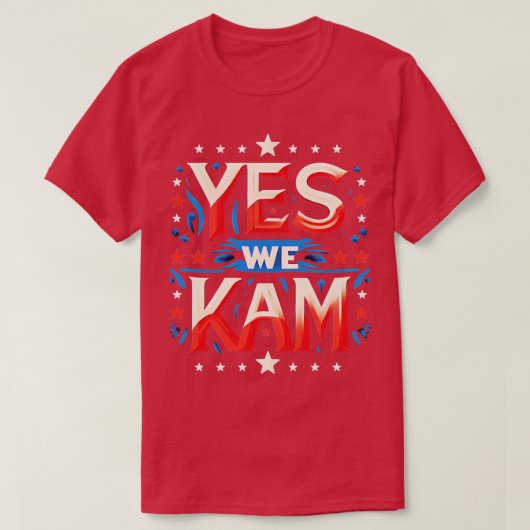 Yesウカムカマラハリス民主党パーティー Tシャツ (デザイン正面)
