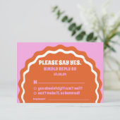 yesオレンモダンジはっきりしたレトロ波形アーチ 出欠カード (スタンド正面)