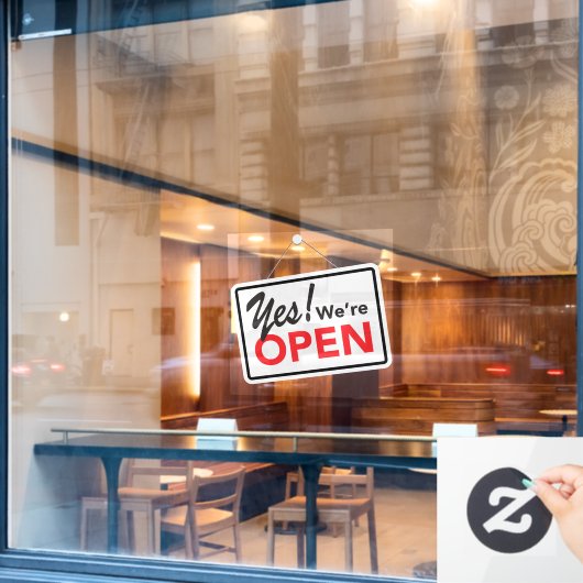 Yesオープンビジネスショップカフェ ウィンドウサイン (カフェ窓)