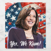 Yesカム！ Kamala Harris 2024社長へ| Kamala Harris 2024 ワインラベル (シングルラベル)