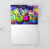 yesカラフルグラフィティアートノート誕生日カード カード (内部)