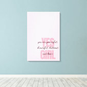 Yesガールユーアビューティフルやる気を起こさせるガールプリント キャンバスプリント (インサイチュ (ウッドフロア))