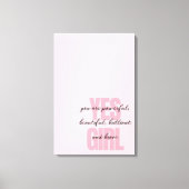 Yesガールユーアビューティフルやる気を起こさせるガールプリント キャンバスプリント (正面)