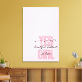 Yesガールユーアビューティフルやる気を起こさせるガールプリント キャンバスプリント (インサイチュ (リビング))