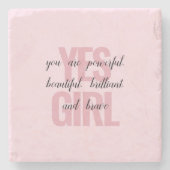Yesガールユーアビューティフルやる気を起こさせるガールプリント ストーンコースター (正面)