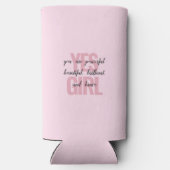 Yesガールユーアビューティフルやる気を起こさせるガールプリント スリム缶クーラー (裏面)