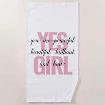 Yesガールユーアビューティフルやる気を起こさせるガールプリント