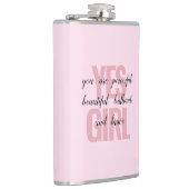 Yesガールユーアビューティフルやる気を起こさせるガールプリント フラスク (右)
