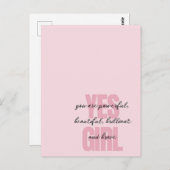 Yesガールユーアビューティフルやる気を起こさせるガールプリント ポストカード (正面/裏面)