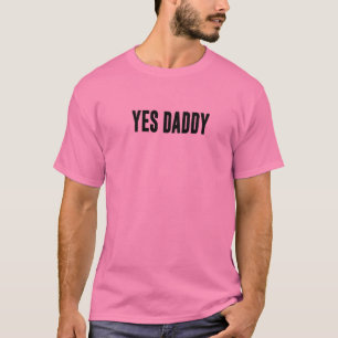 YESダディはっきりしたデザインインブラック Tシャツ