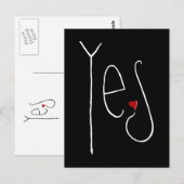 Yesハート白はがき ポストカード (正面/裏面)