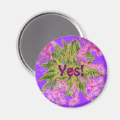 Yesピンク、紫、緑バルサムブーケ マグネット (正面/裏面)