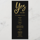 Yesブラックエレガント金ゴールドのメ結婚ニュー プログラム (裏面)