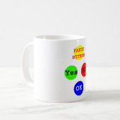 Yesボタン無し博物館のZazzleのギフト コーヒーマグカップ (正面左)