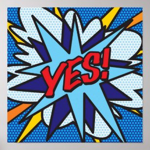 YESポップ・アートのアート漫画本モダンおもしろい ポスター