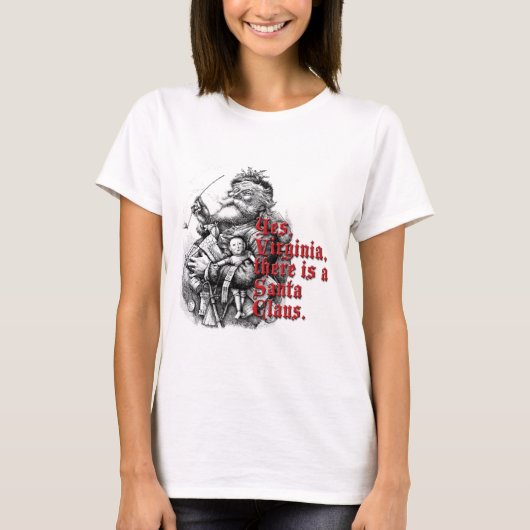 Yesヴァージニア、サンタクロースがあります Tシャツ (正面)