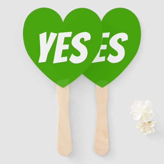 Yes両側グリーンクイズゲーム看板 ハンドファン (正面&裏面)