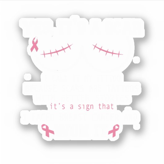 Yes乳がん認識度Piに直面した傷跡だ シール (正面)