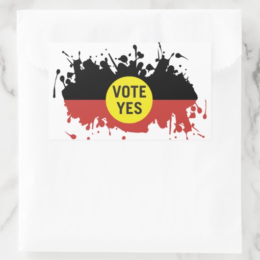 yes先住民の声を議会に投票 長方形シール (バッグ)