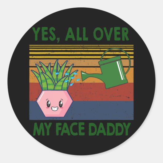 Yes全体の私の顔パパ植物の恋人 ラウンドシール (正面)