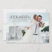 Yes写真の結婚発表 案内状 (正面)