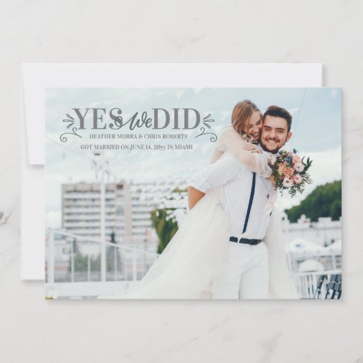 Yes写真の結婚発表 案内状 (正面)