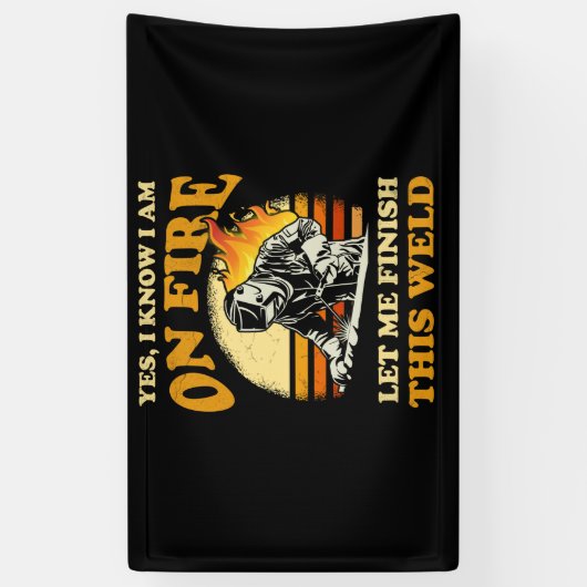 Yes分かってるファイアメタルワーカーウェルダー溶接 横断幕 (縦)