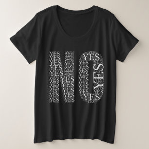 yes力とノー – タイポグラフィ錯覚 プラスサイズTシャツ