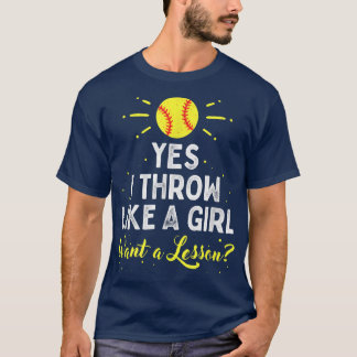 Yes女の子のように投げカッコいいるSoftbおもしろい Tシャツ