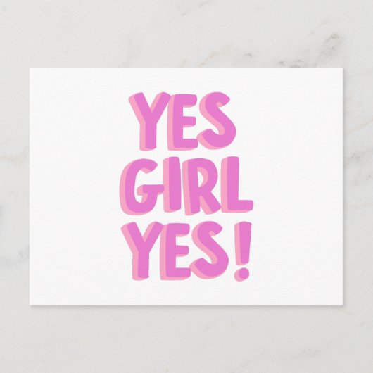 Yes女子Yesモチベーション女性用ピンク ポストカード (正面)