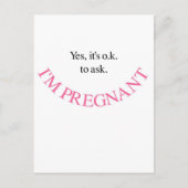 Yes妊娠マタニティシャツとスワッグ（ピンク） 案内ポストカード (正面)