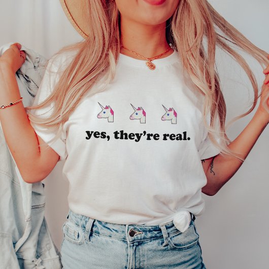 Yes実在だ | おもしろい Unicorn絵文字 Tシャツ
