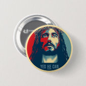 Yes彼はできます-ボタン円形になるため- 1.25" - 6つは 缶バッジ (正面&裏面)