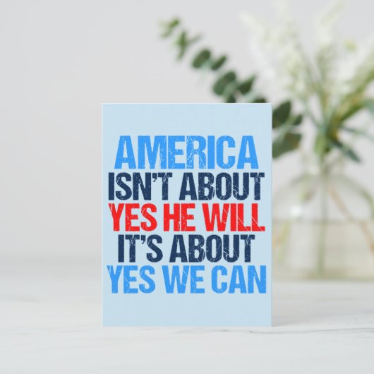 Yes我々はオバマ感動的引用文 ポストカード (スタンド正面)