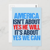 Yes我々はオバマ感動的引用文 ポストカード (正面/裏面)