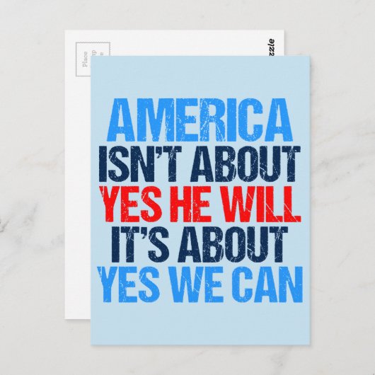 Yes我々はオバマ感動的引用文 ポストカード (正面/裏面)