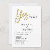 Yes我々白い金ゴールド 招待状 (正面)