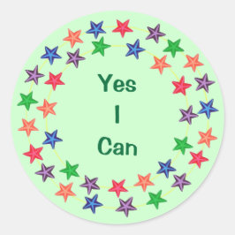 Yes星の丸カラフルスタンプ ラウンドシール