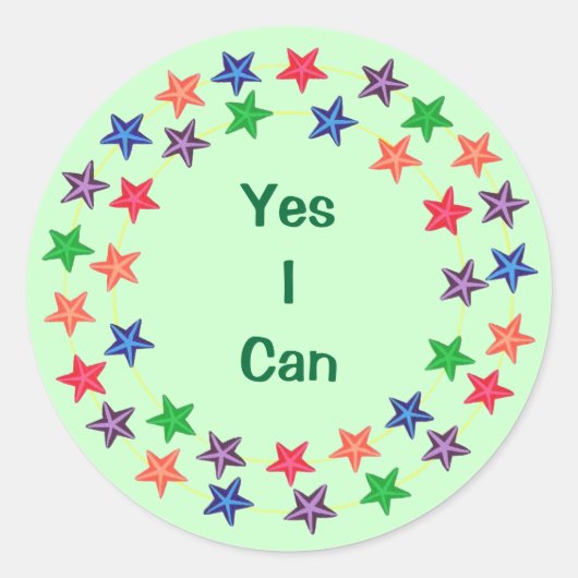 Yes星の丸カラフルスタンプ ラウンドシール (正面)