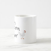 Yes白いオンドリの鶏が柔らかい コーヒーマグカップ (中央)