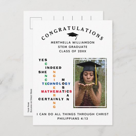 YES確かに彼女はクロスワードSTEMを卒業することができる 案内ポストカード (正面/裏面)